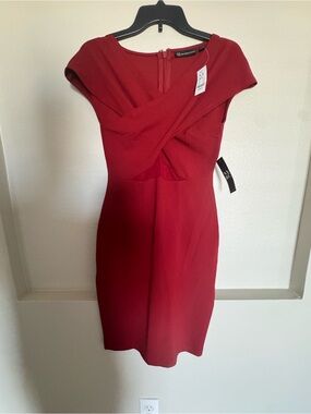 New York & Company Crimson Twist-Front Midi Dress